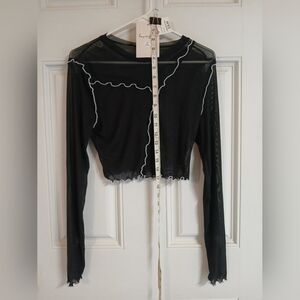 Brand New Love, Fire 2 piece sheer top & lined skirt